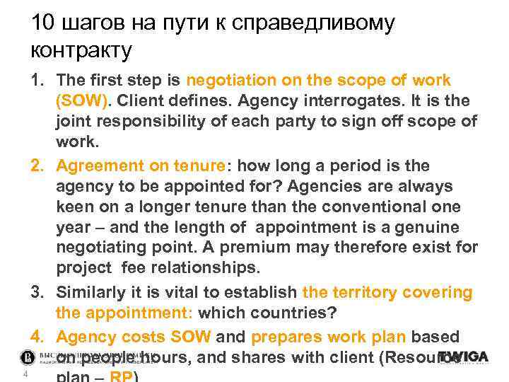 10 шагов на пути к справедливому контракту 1. The first step is negotiation on