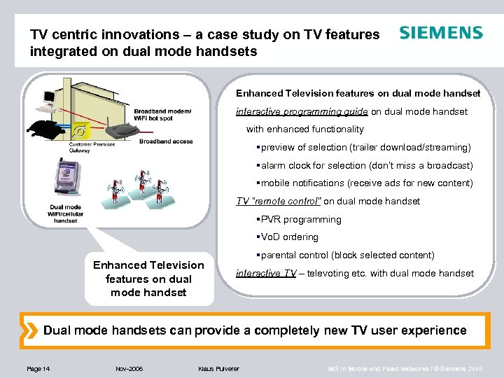 TV centric innovations – a case study on TV features integrated on dual mode