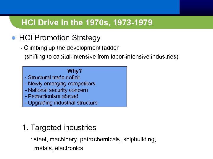 HCI Drive in the 1970 s, 1973 -1979 l HCI Promotion Strategy - Climbing