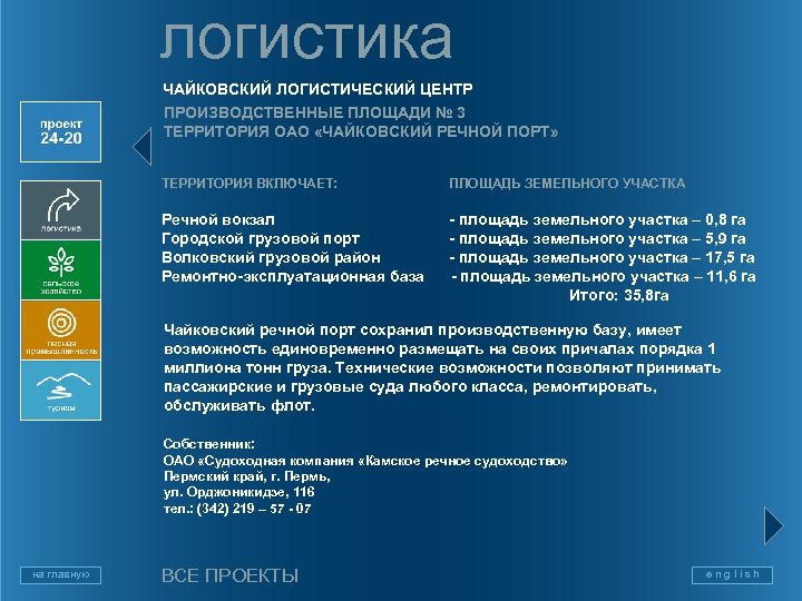 логистика ЧАЙКОВСКИЙ ЛОГИСТИЧЕСКИЙ ЦЕНТР ПРОИЗВОДСТВЕННЫЕ ПЛОЩАДИ № 3 ТЕРРИТОРИЯ ОАО «ЧАЙКОВСКИЙ РЕЧНОЙ ПОРТ» ТЕРРИТОРИЯ