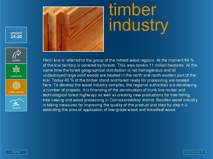timber industry Perm krai is referred to the group of the richest wood regions.