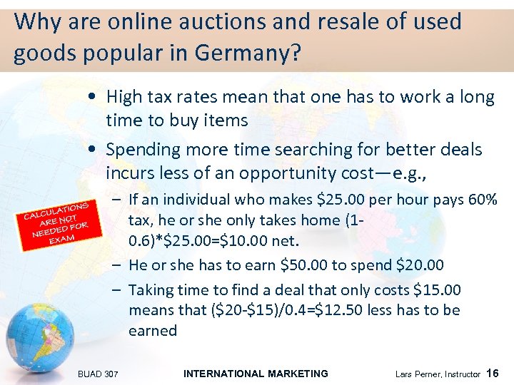 Why are online auctions and resale of used goods popular in Germany? • High