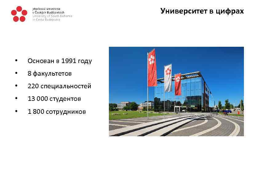 Университет в цифрах • Основан в 1991 году • 8 факультетов • 220 специальностей