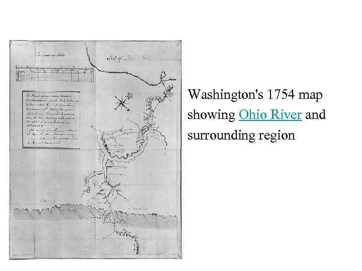 Washington's 1754 map showing Ohio River and surrounding region 