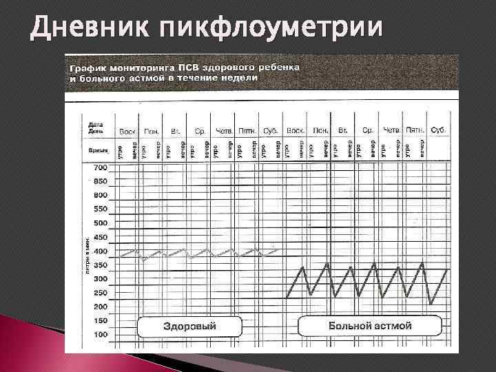 Дневник пикфлоуметрии 