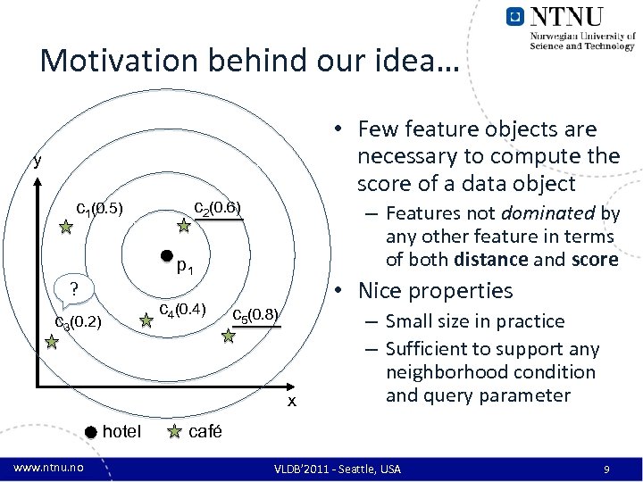 Motivation behind our idea… • Few feature objects are necessary to compute the score