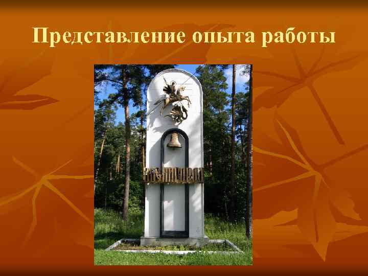 Представление опыта работы 