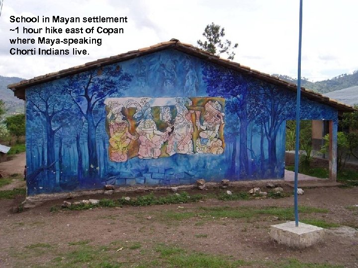 School in Mayan settlement ~1 hour hike east of Copan where Maya-speaking Chorti Indians