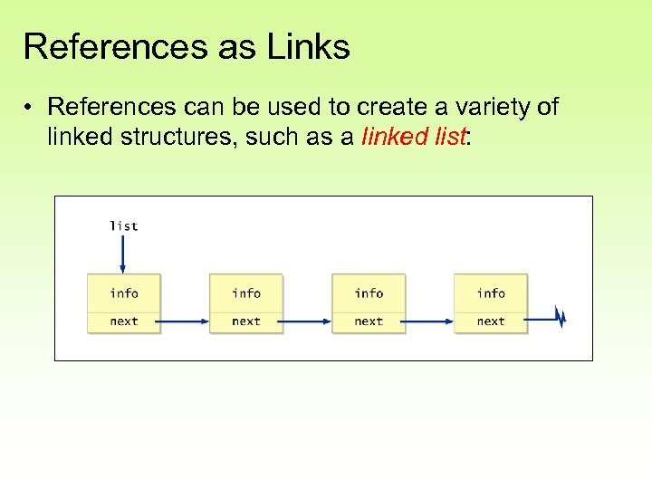 References as Links • References can be used to create a variety of linked