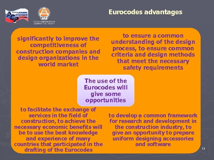 Eurocodes advantages significantly to improve the competitiveness of construction companies and design organizations in