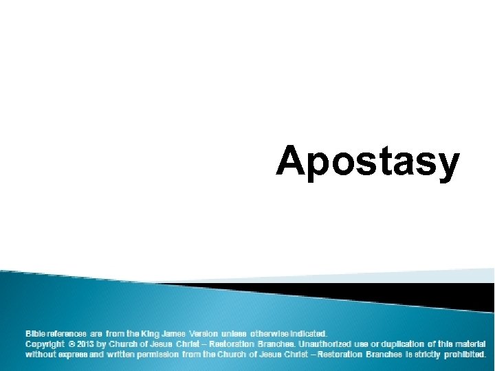 Apostasy 1 