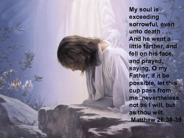 My soul is exceeding sorrowful, even unto death. . . And he went a