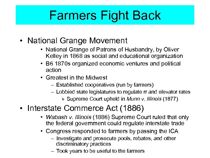 Farmers Fight Back • National Grange Movement • National Grange of Patrons of Husbandry,