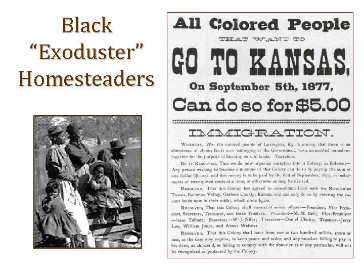 Black “Exoduster” Homesteaders 
