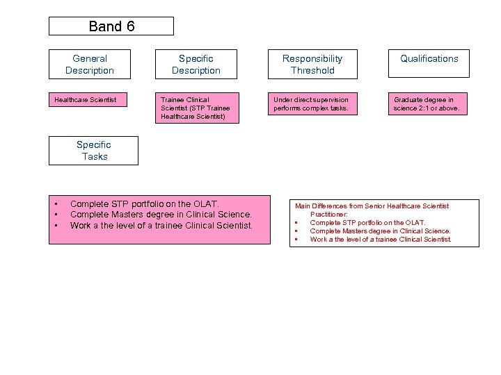Band 6 General Description Healthcare Scientist Specific Description Responsibility Threshold Trainee Clinical Scientist (STP