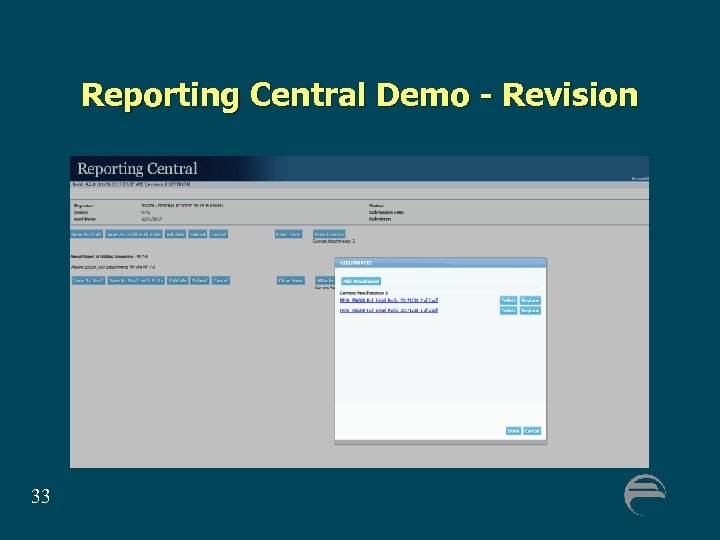 Reporting Central Demo - Revision 33 