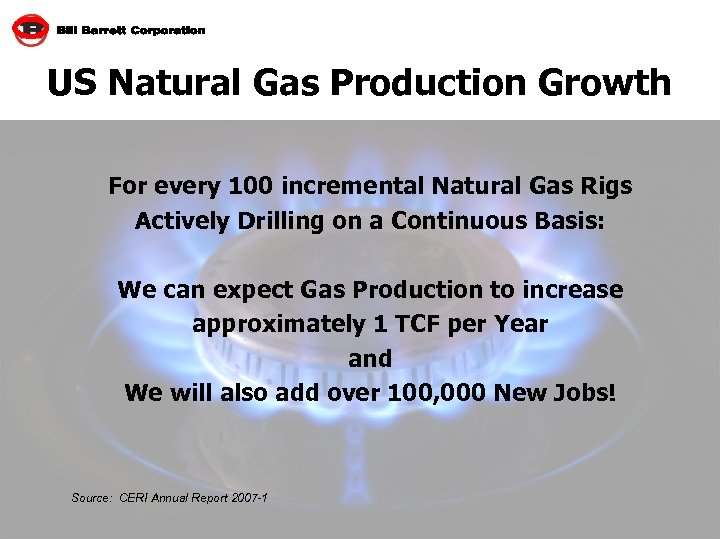 US Natural Gas Production Growth For every 100 incremental Natural Gas Rigs Actively Drilling