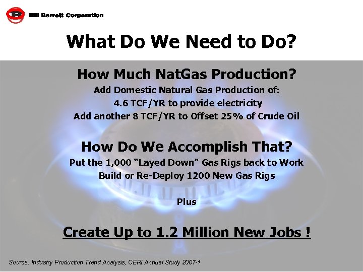 What Do We Need to Do? How Much Nat. Gas Production? Add Domestic Natural