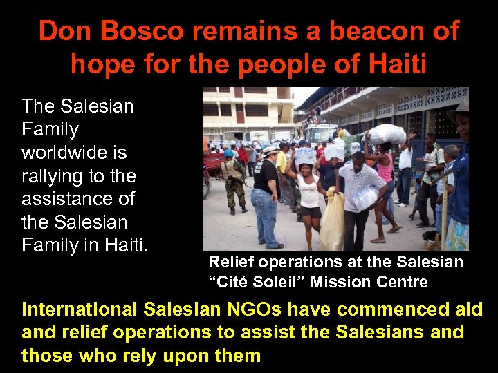 Don Bosco remains a beacon of hope for the people of Haiti The Salesian