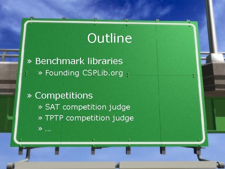 Outline » Benchmark libraries » Founding CSPLib. org » Competitions » SAT competition judge