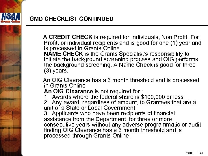 GMD CHECKLIST CONTINUED A CREDIT CHECK is required for Individuals, Non Profit, For Profit,