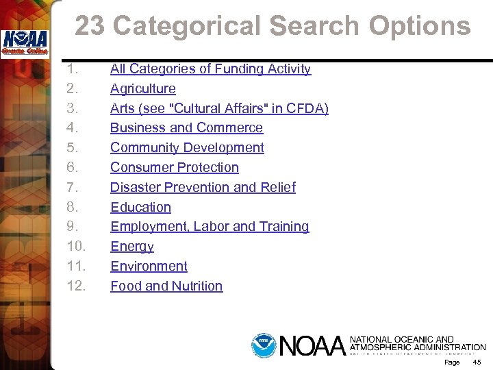 23 Categorical Search Options 1. 2. 3. 4. 5. 6. 7. 8. 9. 10.