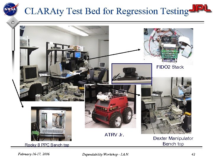 CLARAty Test Bed for Regression Testing FIDO 2 Stack ATRV Jr. Rocky 8 PPC