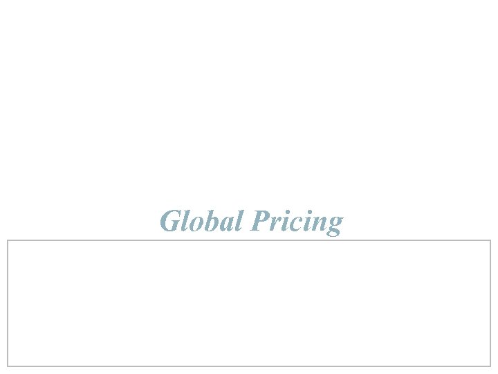 Global Pricing 