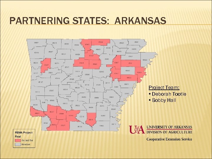 PARTNERING STATES: ARKANSAS Project Team: • Deborah Tootle • Bobby Hall 