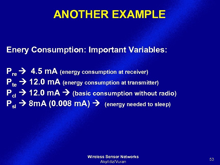 ANOTHER EXAMPLE Enery Consumption: Important Variables: Pre 4. 5 m. A (energy consumption at