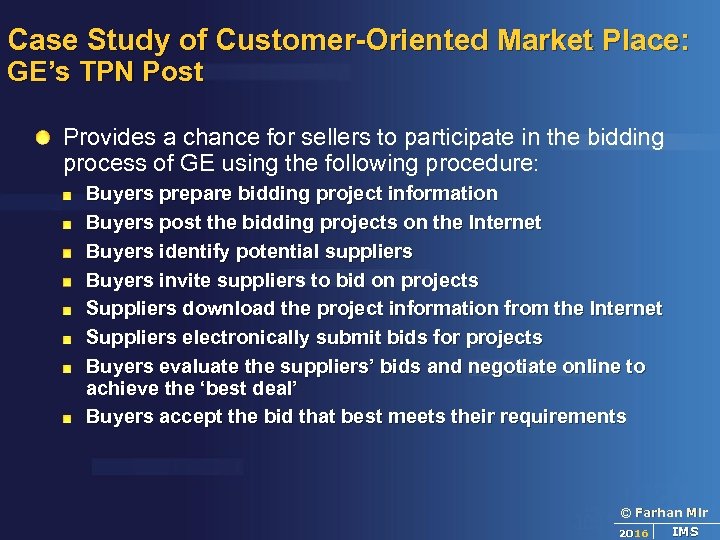 Case Study of Customer-Oriented Market Place: GE’s TPN Post Provides a chance for sellers