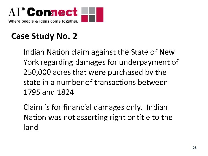 Case Study No. 2 Indian Nation claim against the State of New York regarding