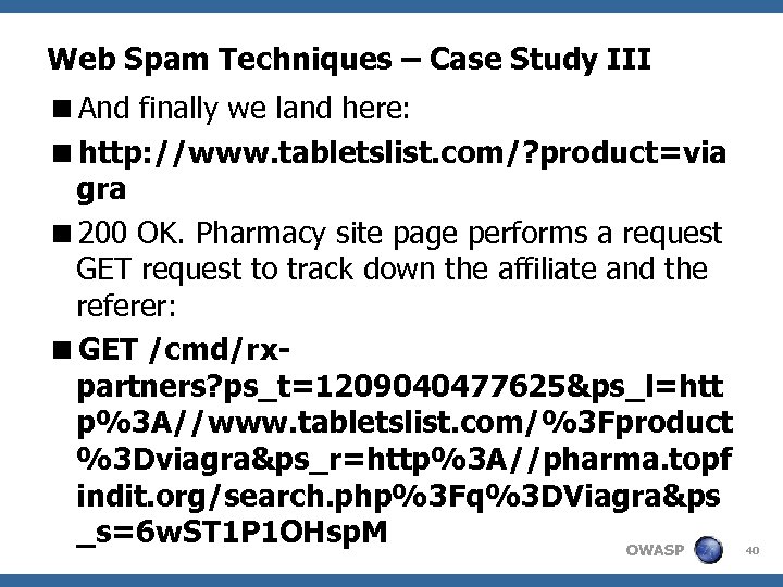 Web Spam Techniques – Case Study III <And finally we land here: <http: //www.