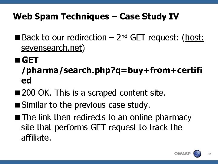 Web Spam Techniques – Case Study IV <Back to our redirection – 2 nd