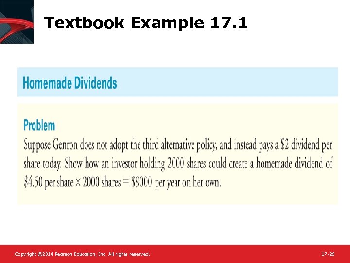 Textbook Example 17. 1 Copyright © 2014 Pearson Education, Inc. All rights reserved. 17