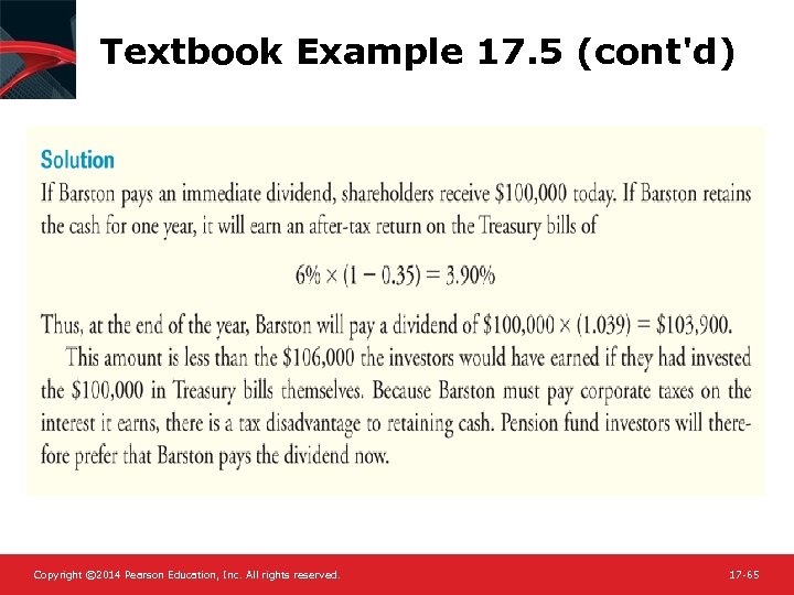 Textbook Example 17. 5 (cont'd) Copyright © 2014 Pearson Education, Inc. All rights reserved.