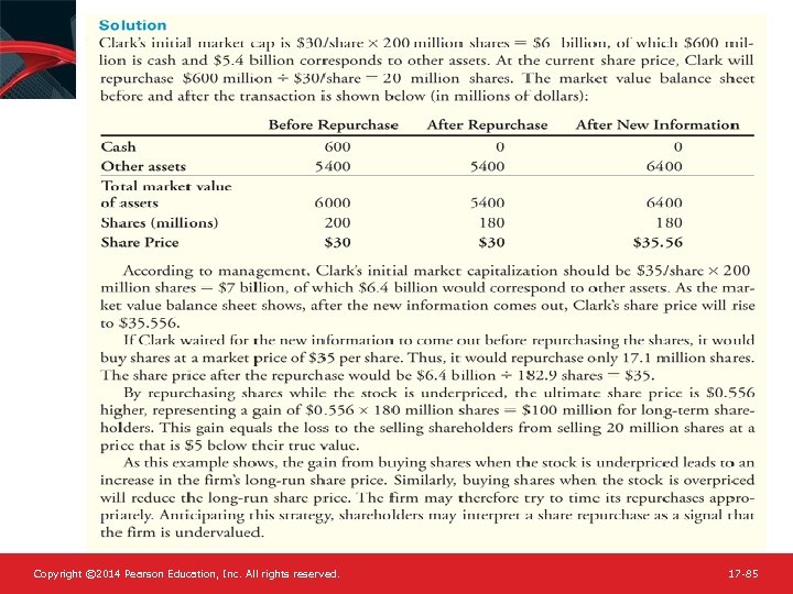 Copyright © 2014 Pearson Education, Inc. All rights reserved. 17 -85 