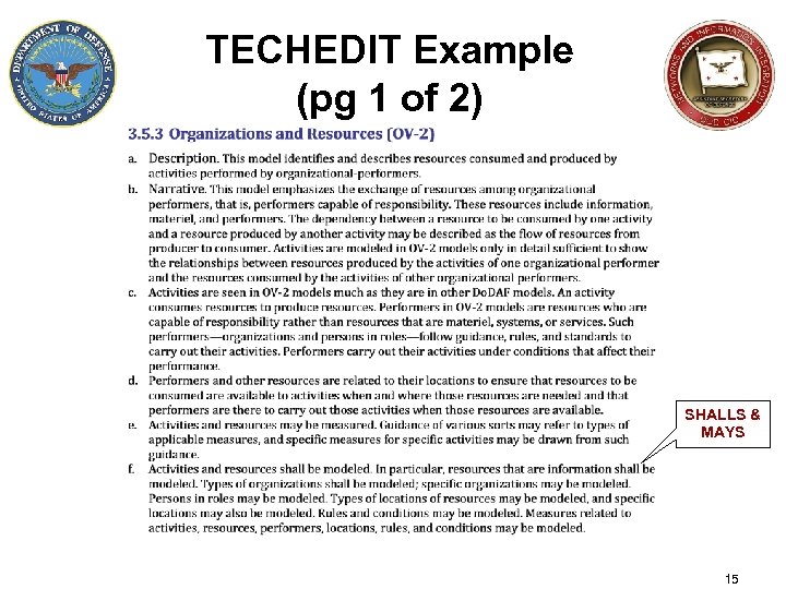 TECHEDIT Example (pg 1 of 2) SHALLS & MAYS 15 