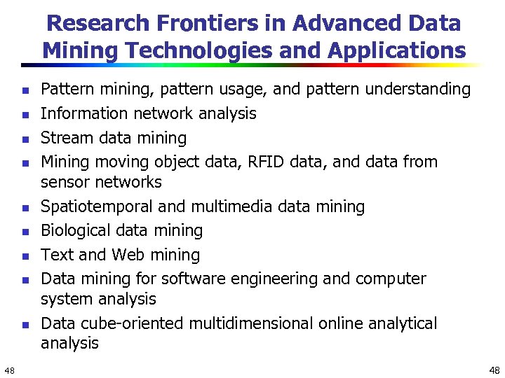 Research Frontiers in Advanced Data Mining Technologies and Applications n n n n n