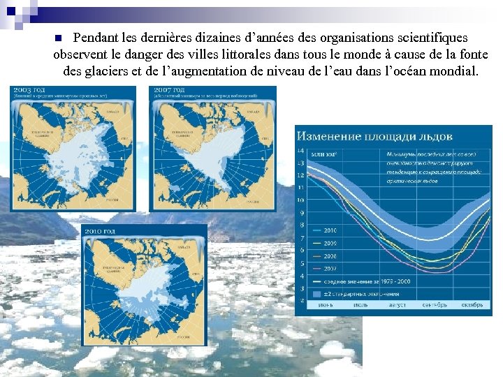 Pendant les dernières dizaines d’années des organisations scientifiques observent le danger des villes littorales