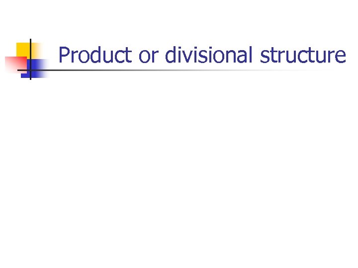 Product or divisional structure 