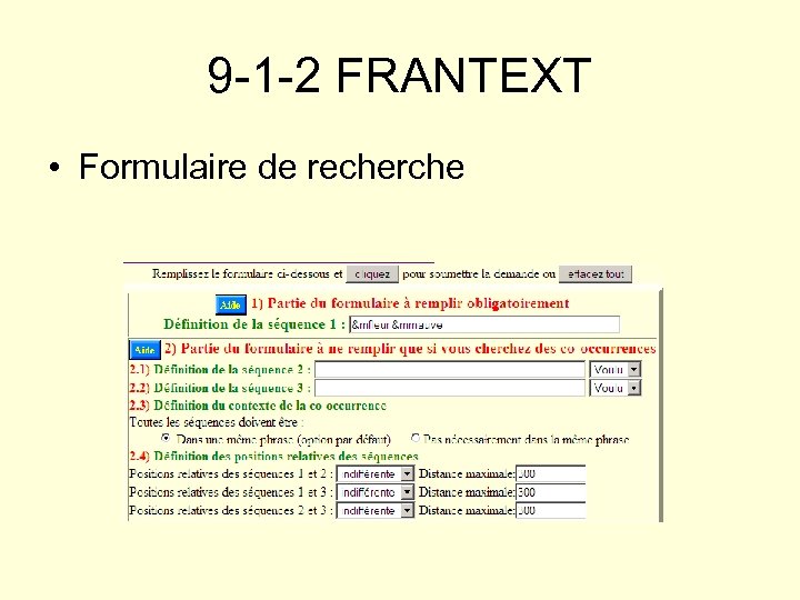 9 -1 -2 FRANTEXT • Formulaire de recherche 