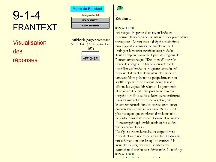 9 -1 -4 FRANTEXT Visualisation des réponses 