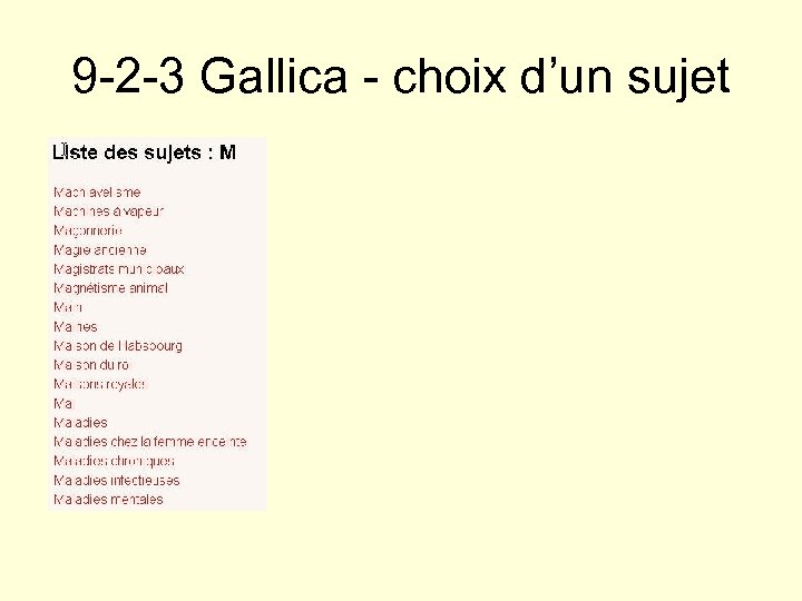 9 -2 -3 Gallica - choix d’un sujet 