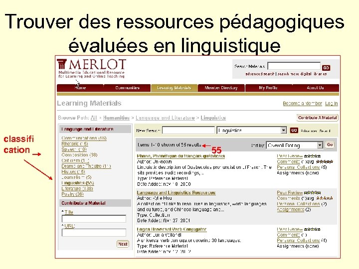 Trouver des ressources pédagogiques évaluées en linguistique classifi cation 55 686 