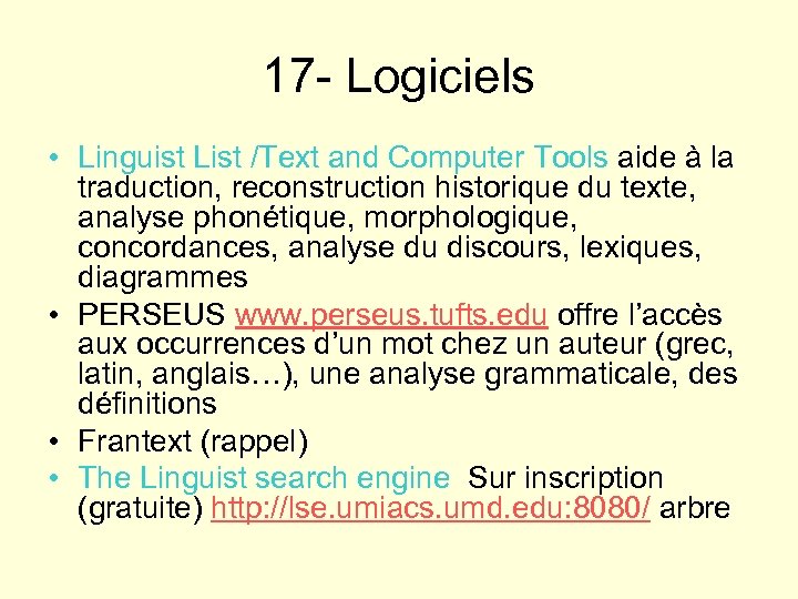 17 - Logiciels • Linguist List /Text and Computer Tools aide à la traduction,