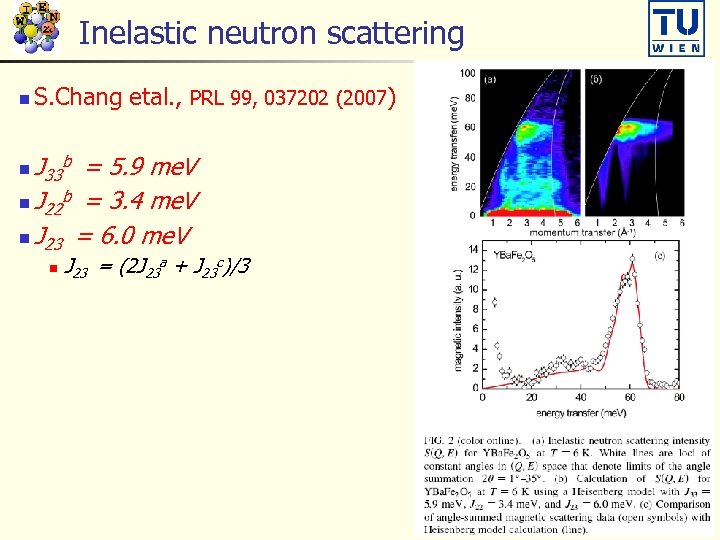 Inelastic neutron scattering n S. Chang etal. , PRL 99, 037202 (2007) J =