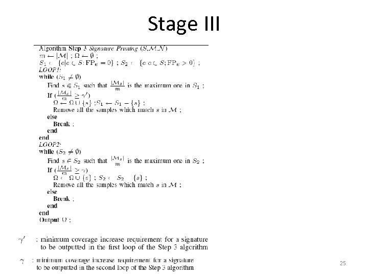 Stage III 25 