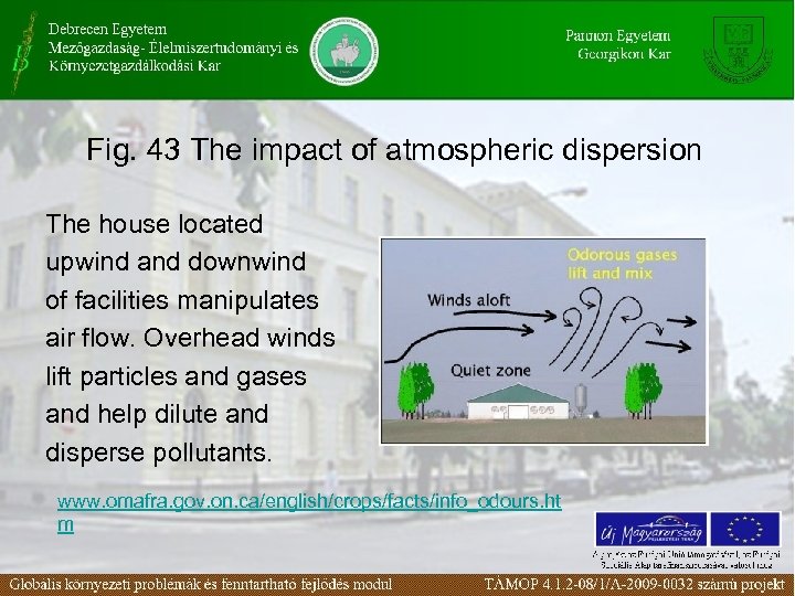 Fig. 43 The impact of atmospheric dispersion The house located upwind and downwind of
