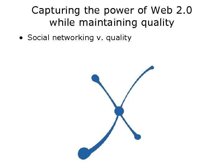 Capturing the power of Web 2. 0 while maintaining quality • Social networking v.